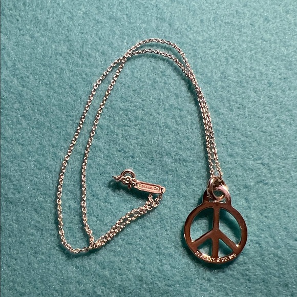 Tiffany & Co. Silver Peace Symbol Necklace